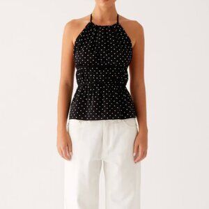 Peppermayo Exclusive - Sergio Halter Top - Black Polka Dot